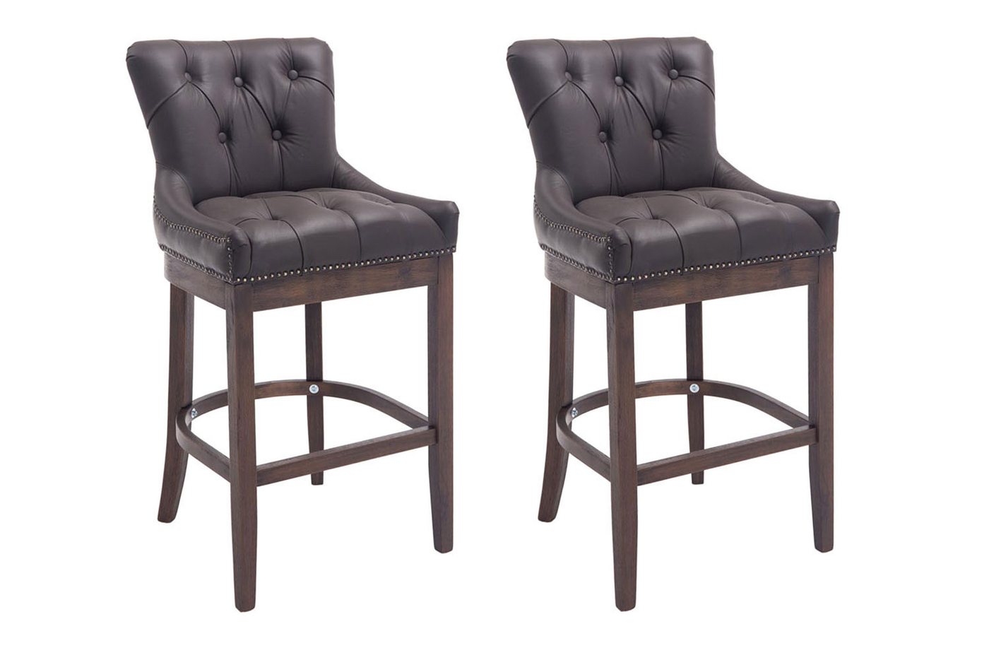 CLP Barhocker Lakewood Echtleder (2er Set, 2 St., 2er), gepolstert von CLP