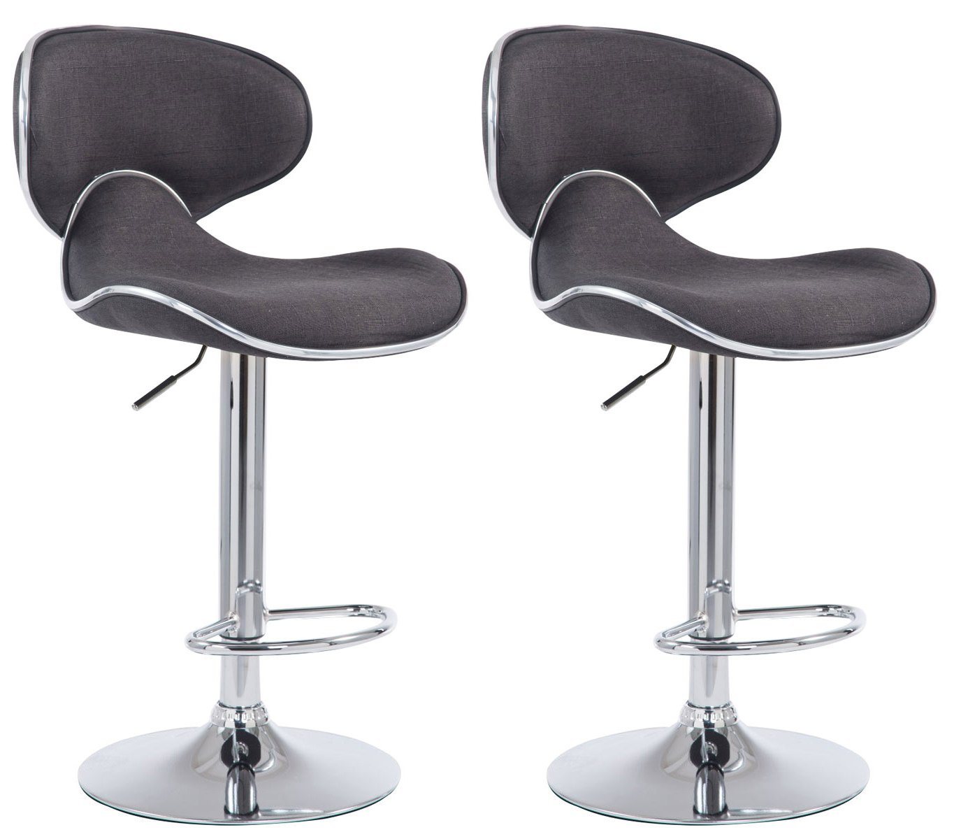 CLP Barhocker Las Vegas V2 Stoff (2er Set, 2 St., 2er), mit Fußstütze von CLP