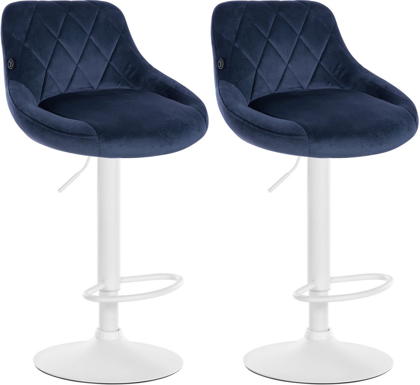 CLP Barhocker Lazio Samt (2er Set, 2 St., 2er), Barstuhl 360° drehbar von CLP