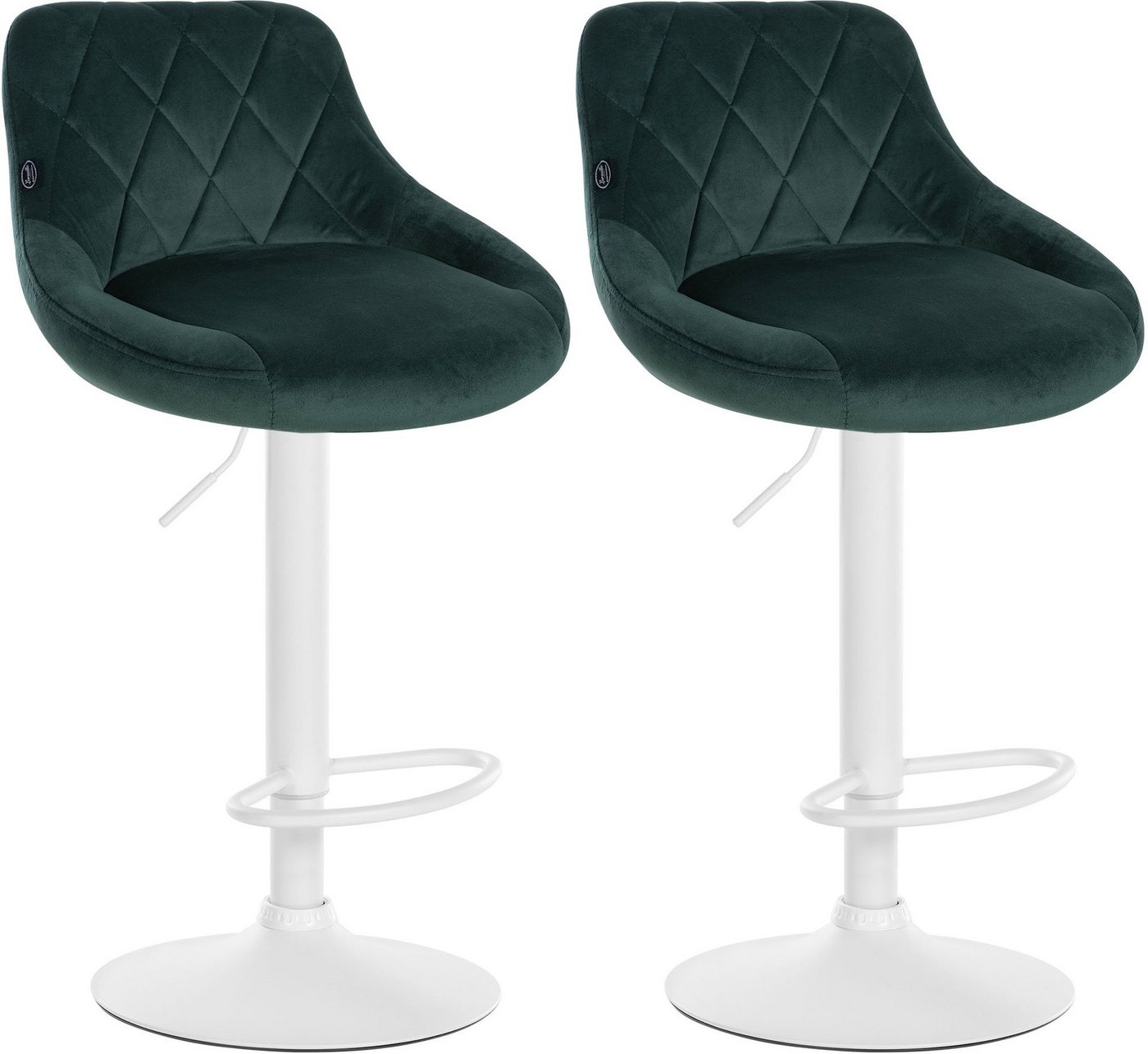 CLP Barhocker Lazio Samt (2er Set, 2 St., 2er), Barstuhl 360° drehbar von CLP