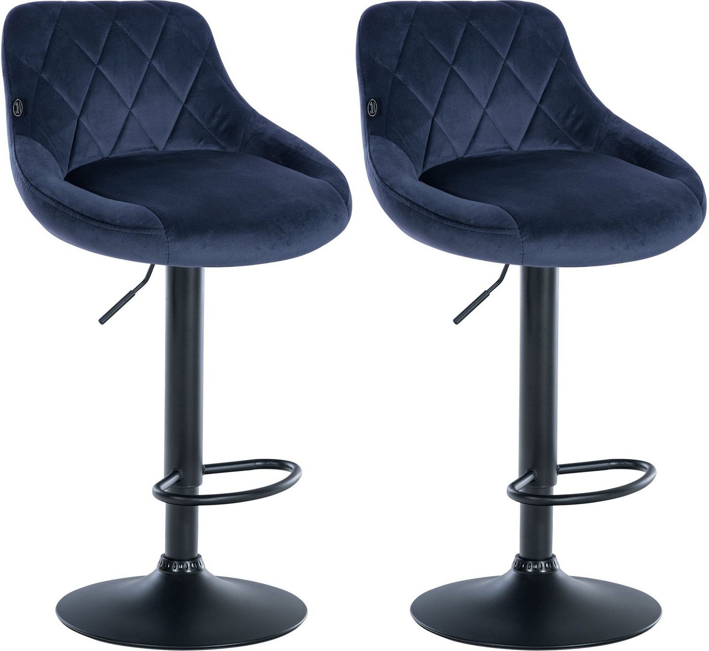 CLP Barhocker Lazio Samt (2er Set, 2 St., 2er), Barstuhl 360° drehbar von CLP
