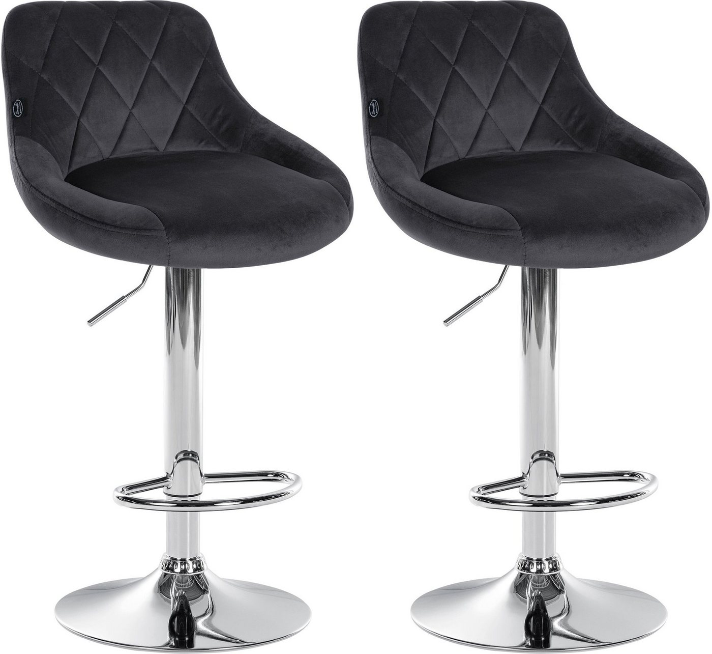 CLP Barhocker Lazio Samt (2er Set, 2 St., 2er), Barstuhl 360° drehbar von CLP