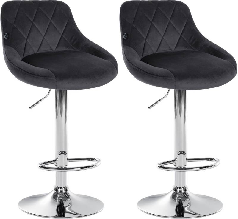 CLP Barhocker Lazio Samt (2er Set, 2 St., 2er), Barstuhl 360° drehbar von CLP