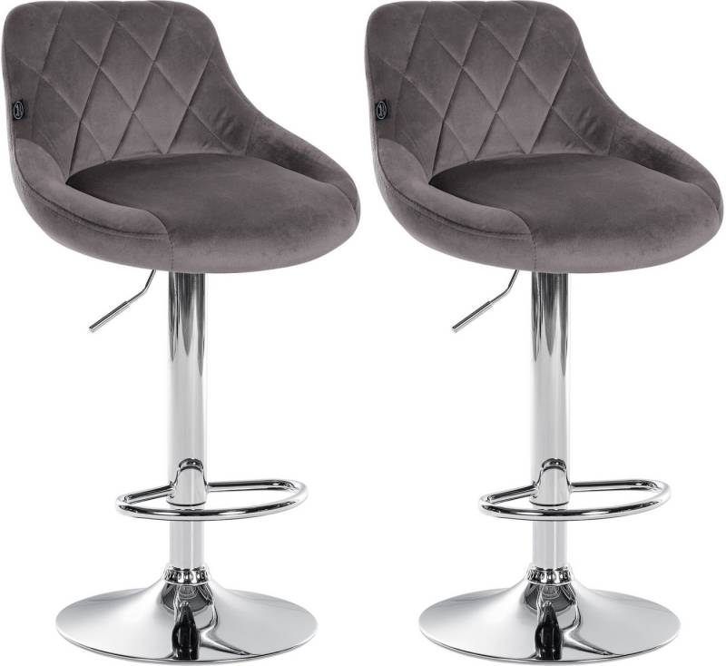 CLP Barhocker Lazio Samt (2er Set, 2 St., 2er), Barstuhl 360° drehbar von CLP