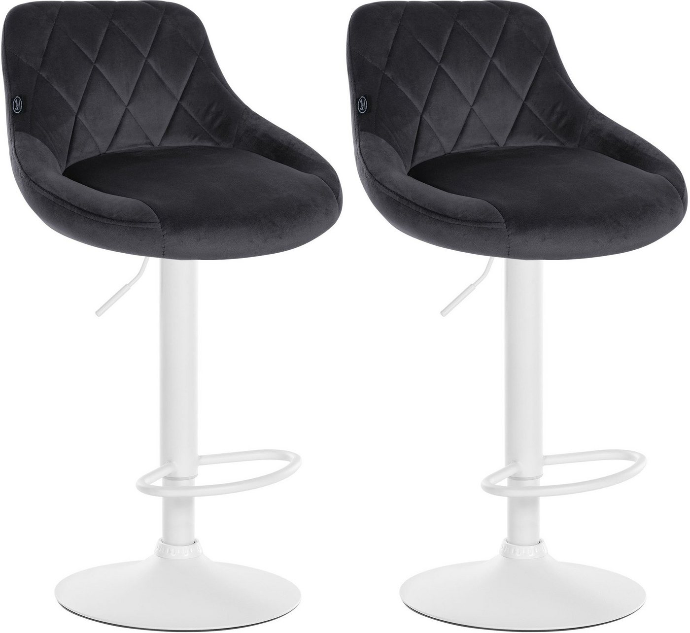 CLP Barhocker Lazio Samt (2er Set, 2 St., 2er), Barstuhl 360° drehbar von CLP