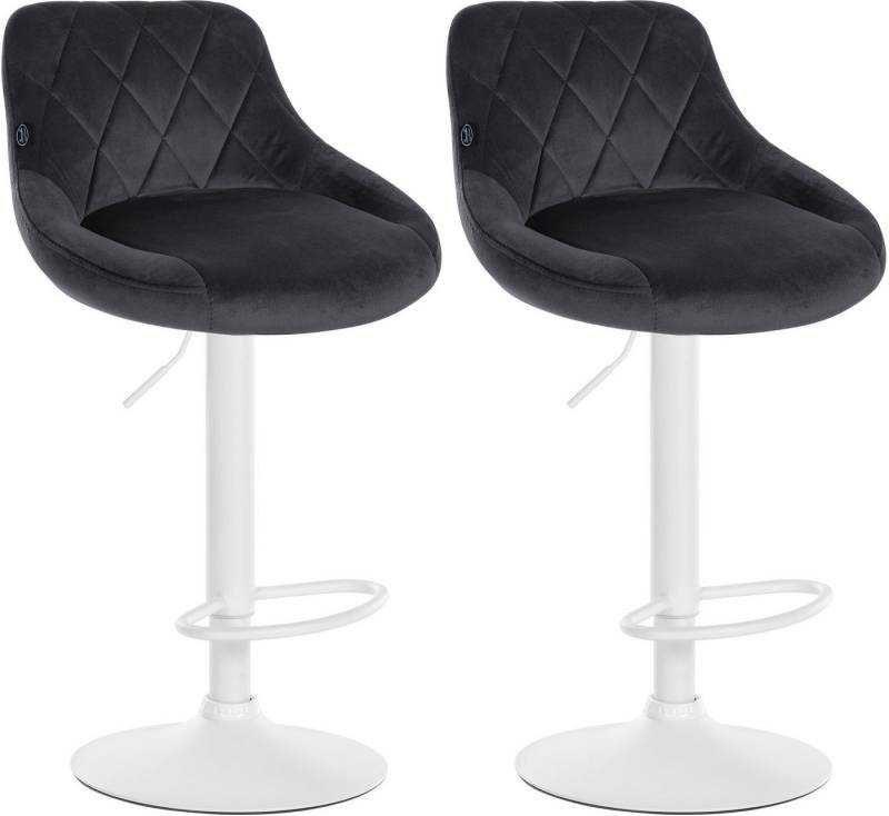 CLP Barhocker Lazio Samt (2er Set, 2 St., 2er), Barstuhl 360° drehbar von CLP