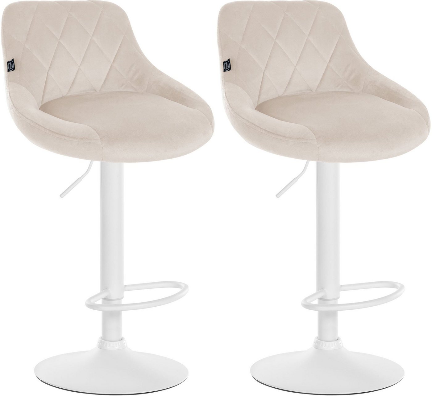 CLP Barhocker Lazio Samt (2er Set, 2 St., 2er), Barstuhl 360° drehbar von CLP