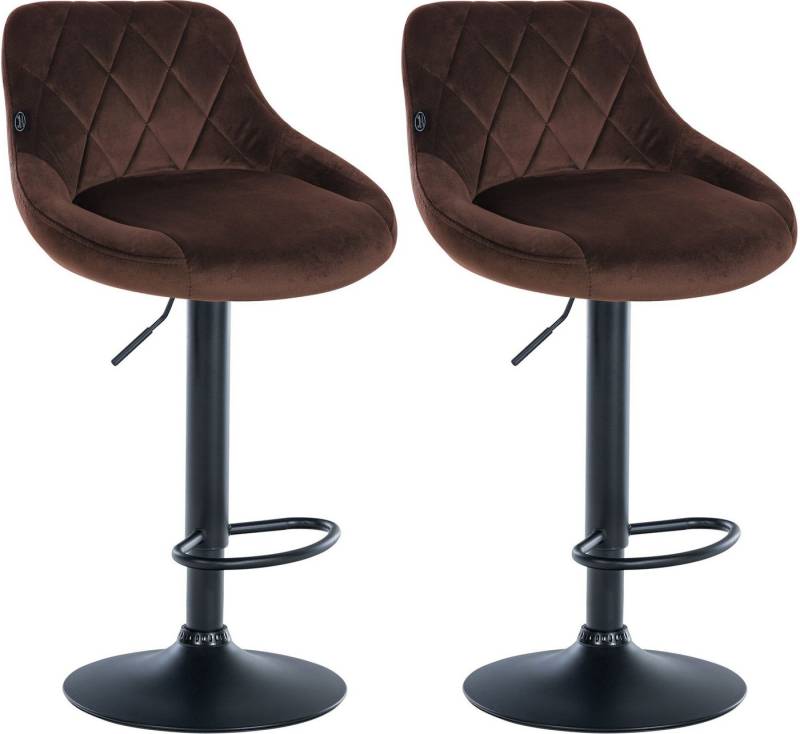 CLP Barhocker Lazio Samt (2er Set, 2 St., 2er), Barstuhl 360° drehbar von CLP
