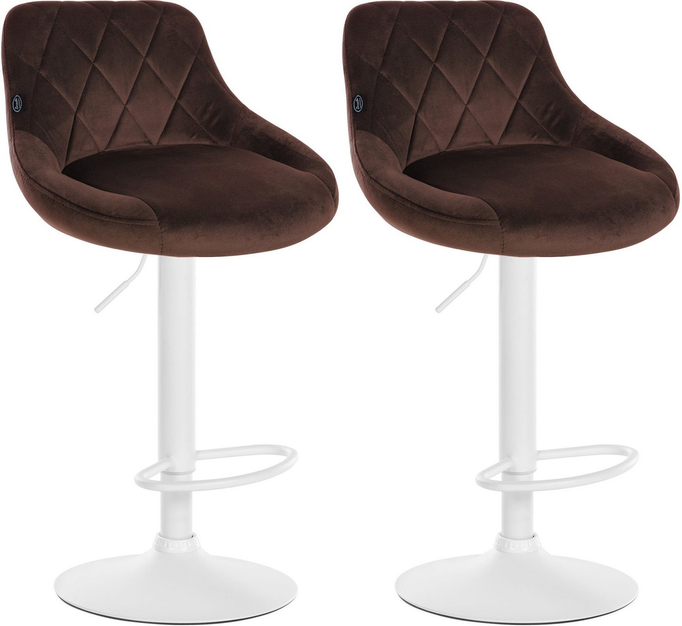 CLP Barhocker Lazio Samt (2er Set, 2 St., 2er), Barstuhl 360° drehbar von CLP