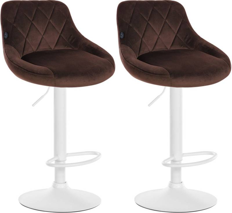 CLP Barhocker Lazio Samt (2er Set, 2 St., 2er), Barstuhl 360° drehbar von CLP