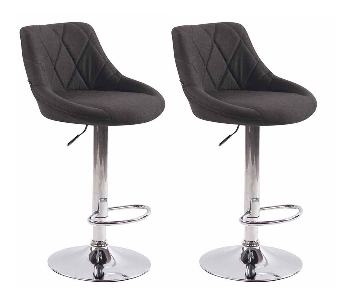 CLP Barhocker Lazio Stoff (2er Set, 2 St., 2er), höhenverstell- & um 360° drehbar von CLP