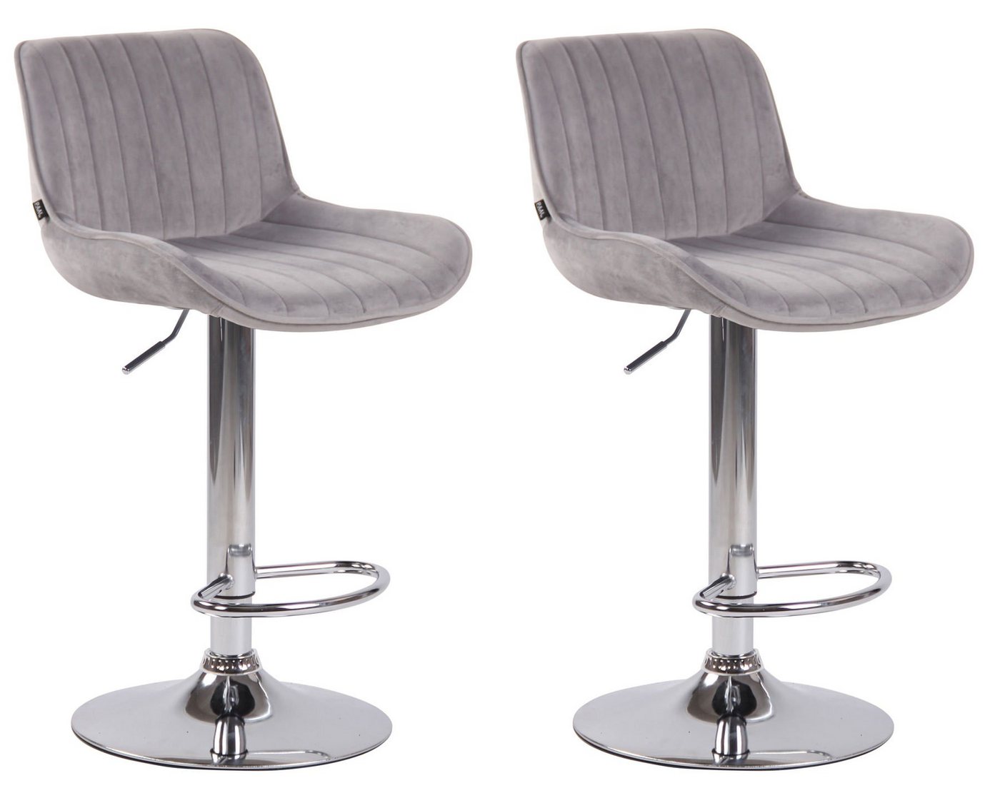 CLP Barhocker Lentini Samt (2er Set, 2 St., 2er), höhenverstellbar, drehbar von CLP