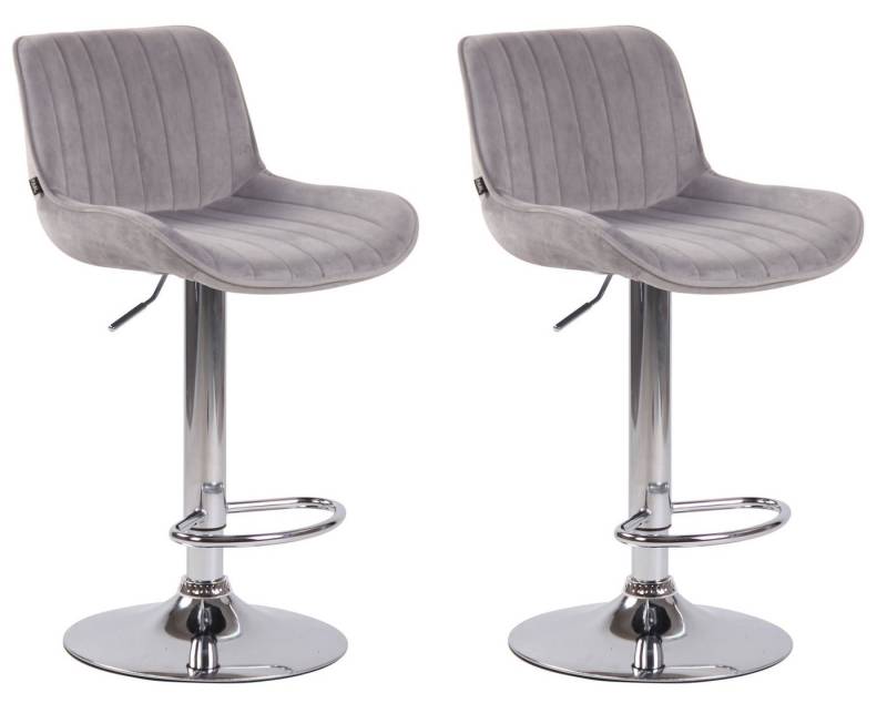 CLP Barhocker Lentini Samt (2er Set, 2 St., 2er), höhenverstellbar, drehbar von CLP