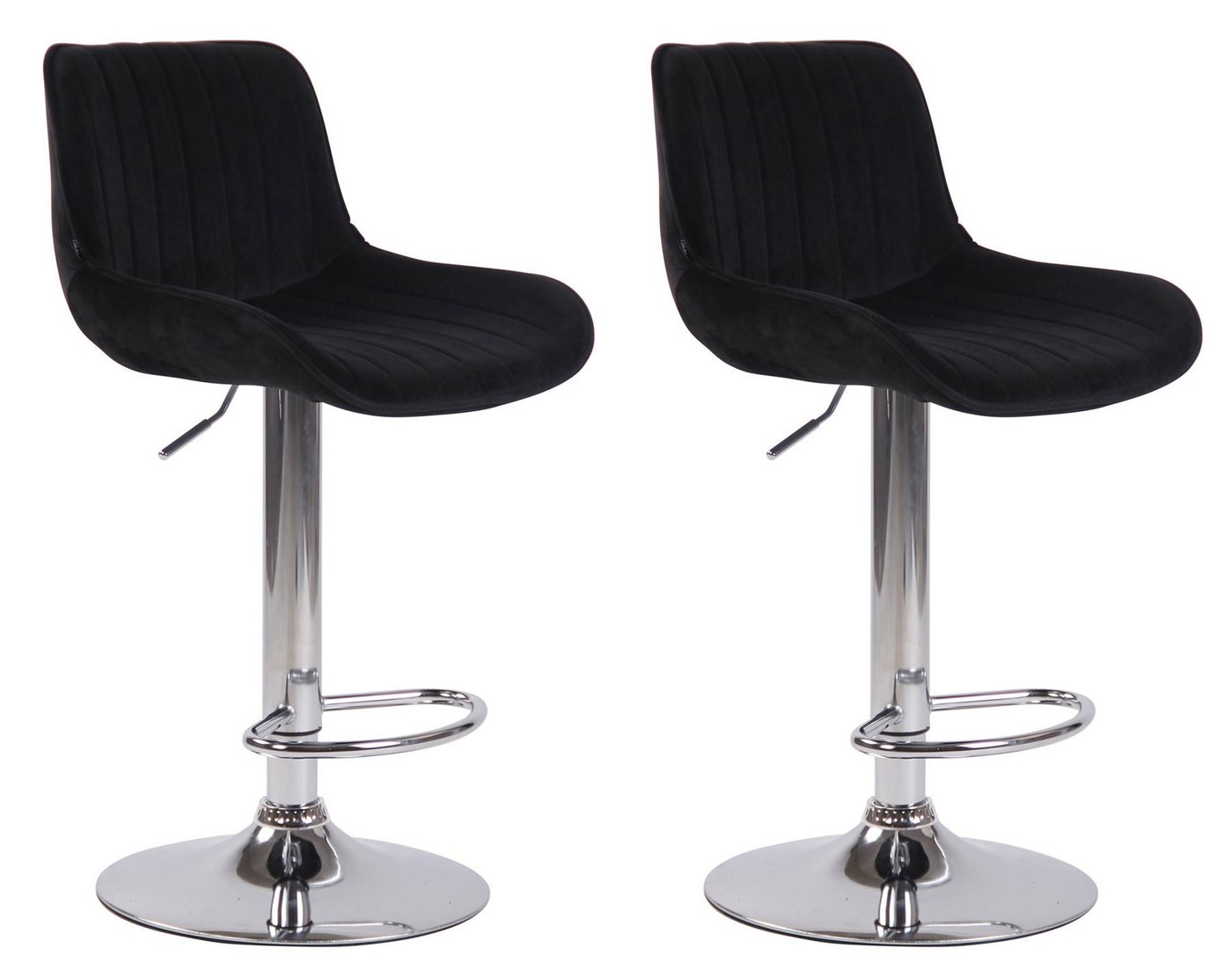 CLP Barhocker Lentini Samt (2er Set, 2 St., 2er), höhenverstellbar, drehbar von CLP