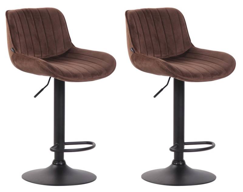 CLP Barhocker Lentini Samt (2er Set, 2 St., 2er), höhenverstellbar, drehbar von CLP