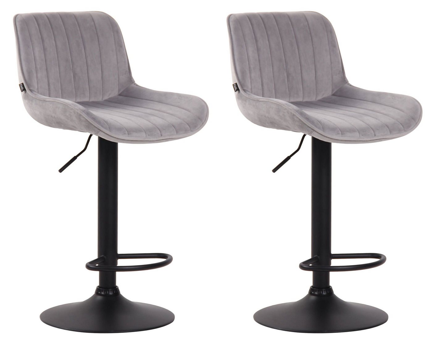 CLP Barhocker Lentini Samt (2er Set, 2 St., 2er), höhenverstellbar, drehbar von CLP