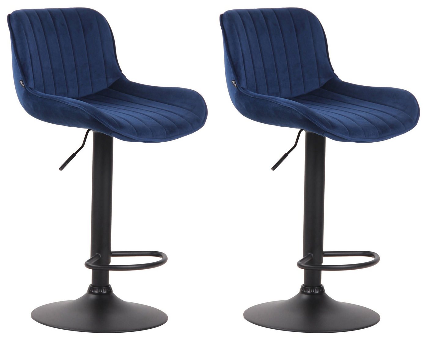 CLP Barhocker Lentini Samt (2er Set, 2 St., 2er), höhenverstellbar, drehbar von CLP