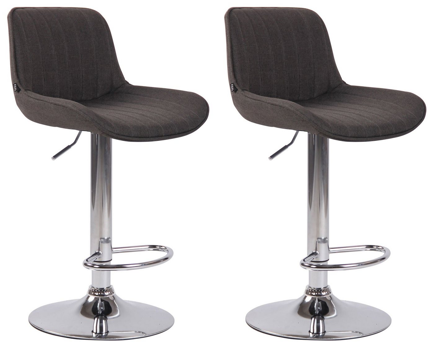CLP Barhocker Lentini Stoff (2er Set, 2 St., 2er), 360° dreh-& höhenverstellbar von CLP