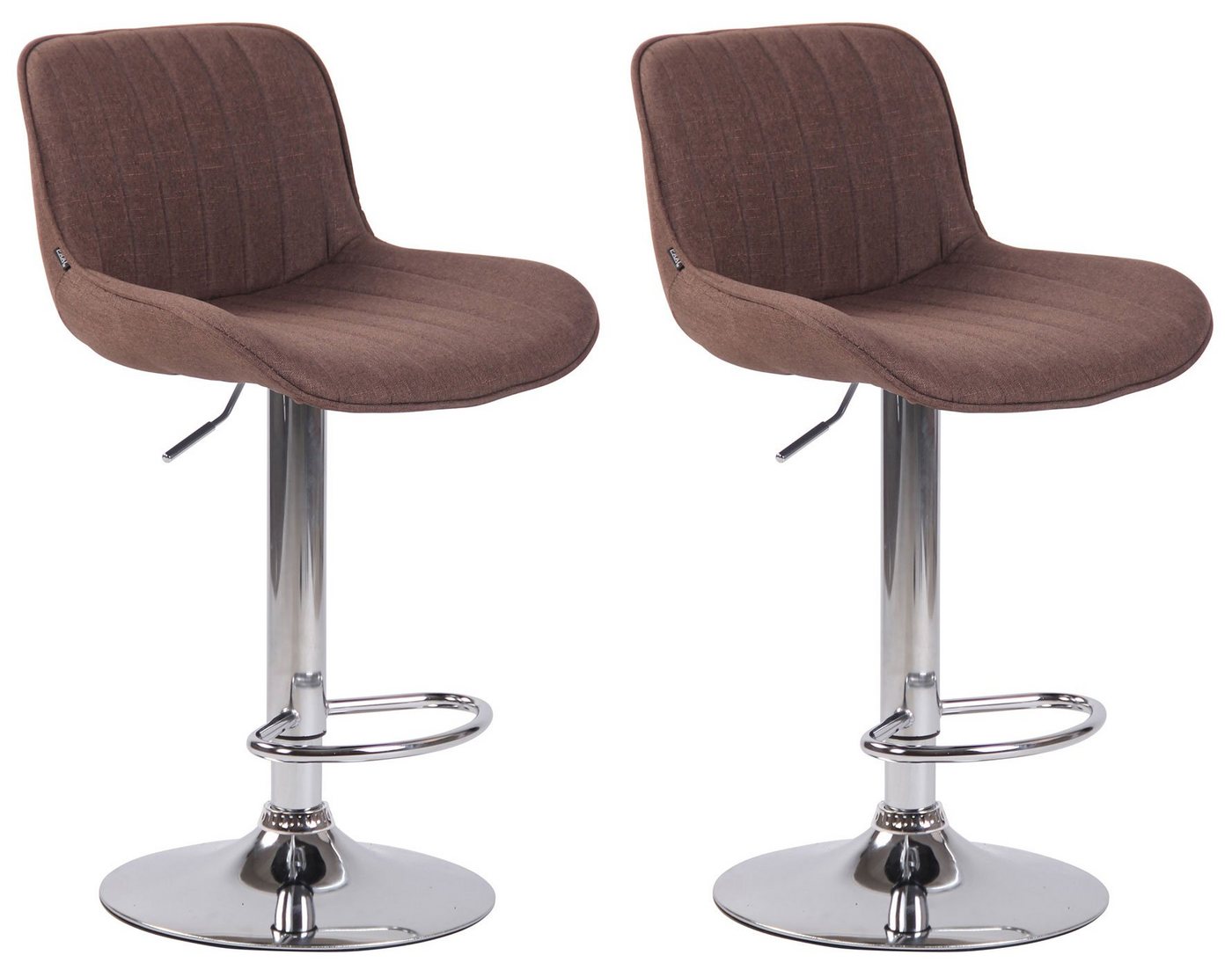 CLP Barhocker Lentini Stoff (2er Set, 2 St., 2er), 360° dreh-& höhenverstellbar von CLP