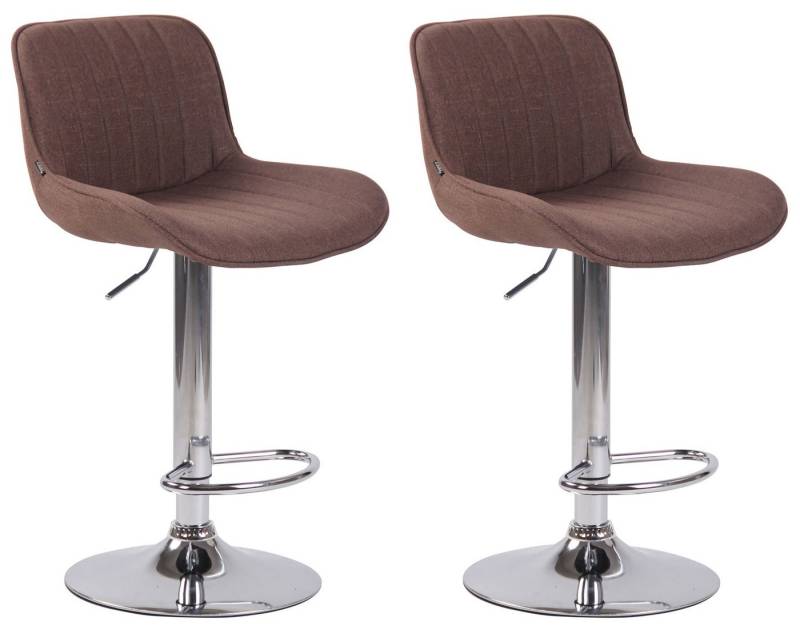 CLP Barhocker Lentini Stoff (2er Set, 2 St., 2er), 360° dreh-& höhenverstellbar von CLP