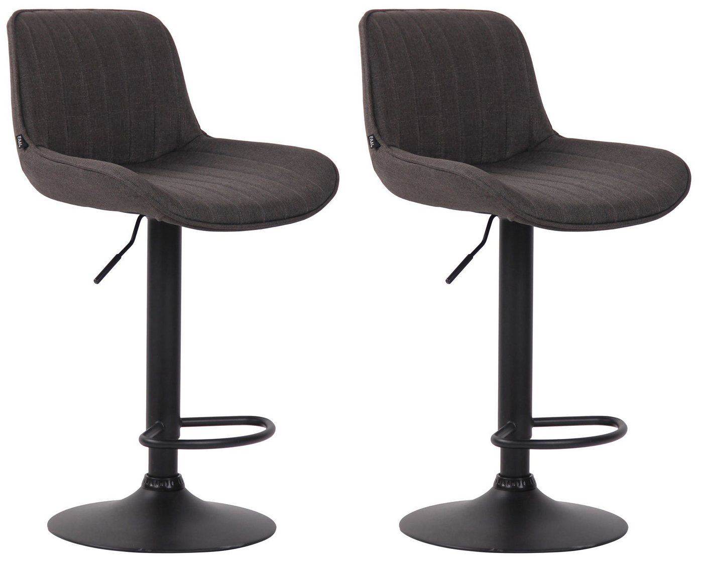 CLP Barhocker Lentini Stoff (2er Set, 2 St., 2er), 360° dreh-& höhenverstellbar von CLP