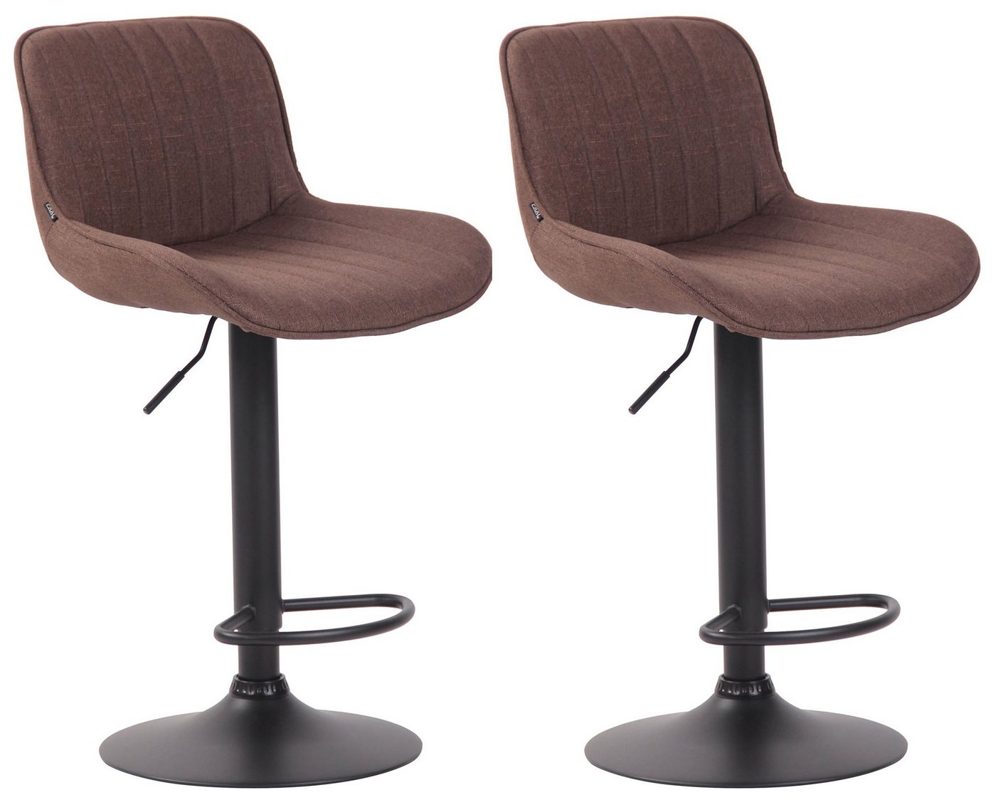 CLP Barhocker Lentini Stoff (2er Set, 2 St., 2er), 360° dreh-& höhenverstellbar von CLP