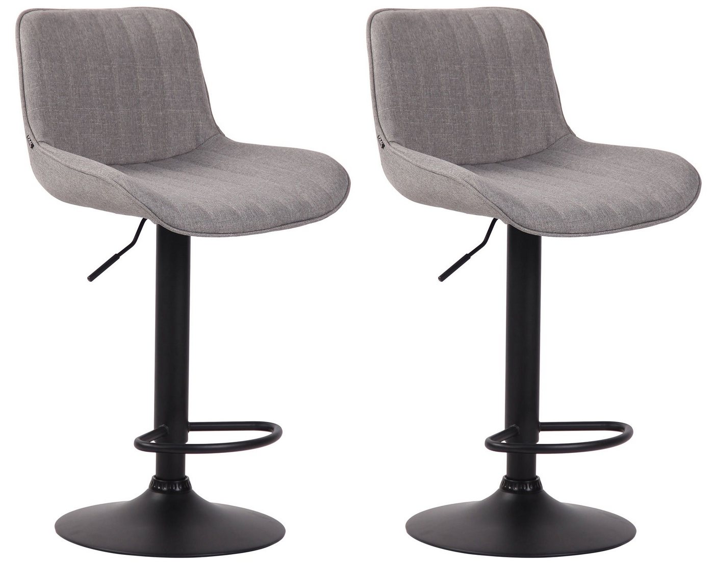 CLP Barhocker Lentini Stoff (2er Set, 2 St., 2er), 360° dreh-& höhenverstellbar von CLP