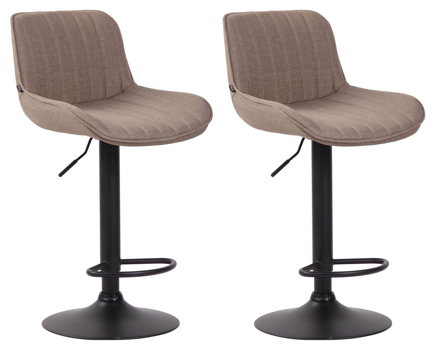 CLP Barhocker Lentini Stoff (2er Set, 2 St., 2er), 360° dreh-& höhenverstellbar von CLP