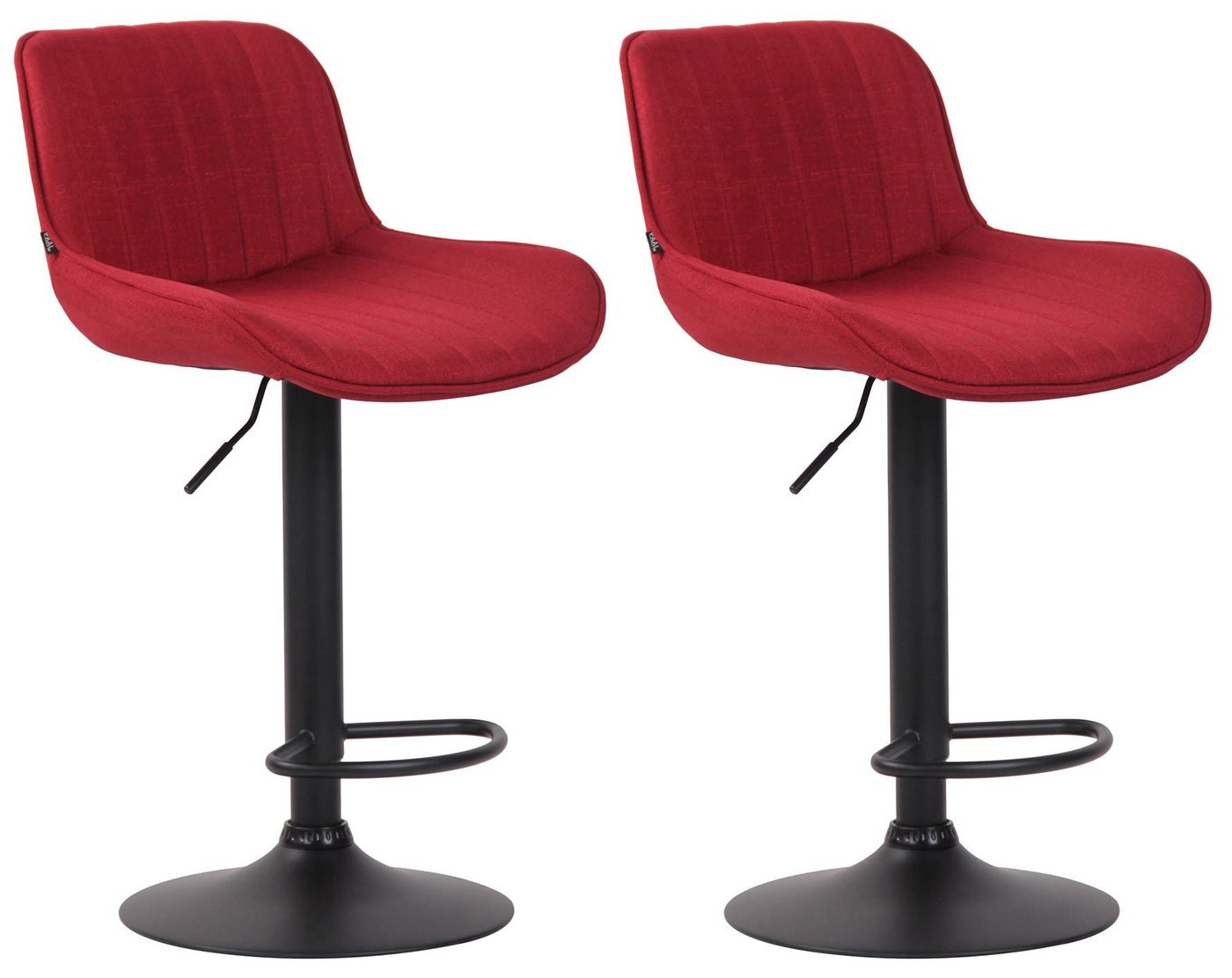 CLP Barhocker Lentini Stoff (2er Set, 2 St., 2er), 360° dreh-& höhenverstellbar von CLP