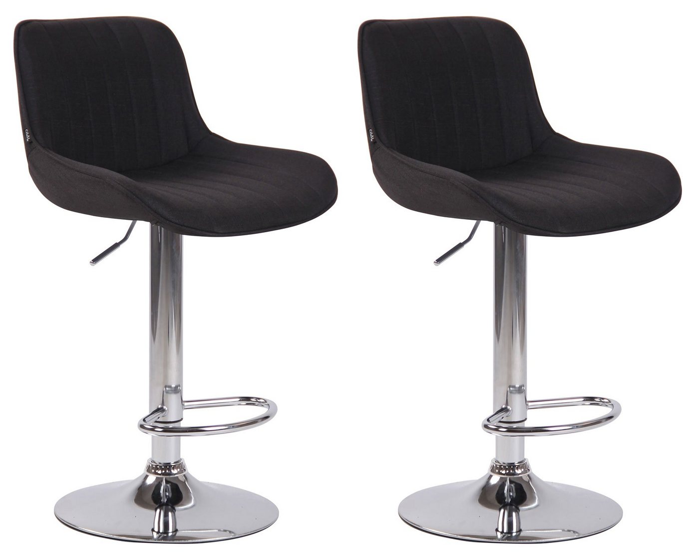 CLP Barhocker Lentini Stoff (2er Set, 2 St., 2er), 360° dreh-& höhenverstellbar von CLP