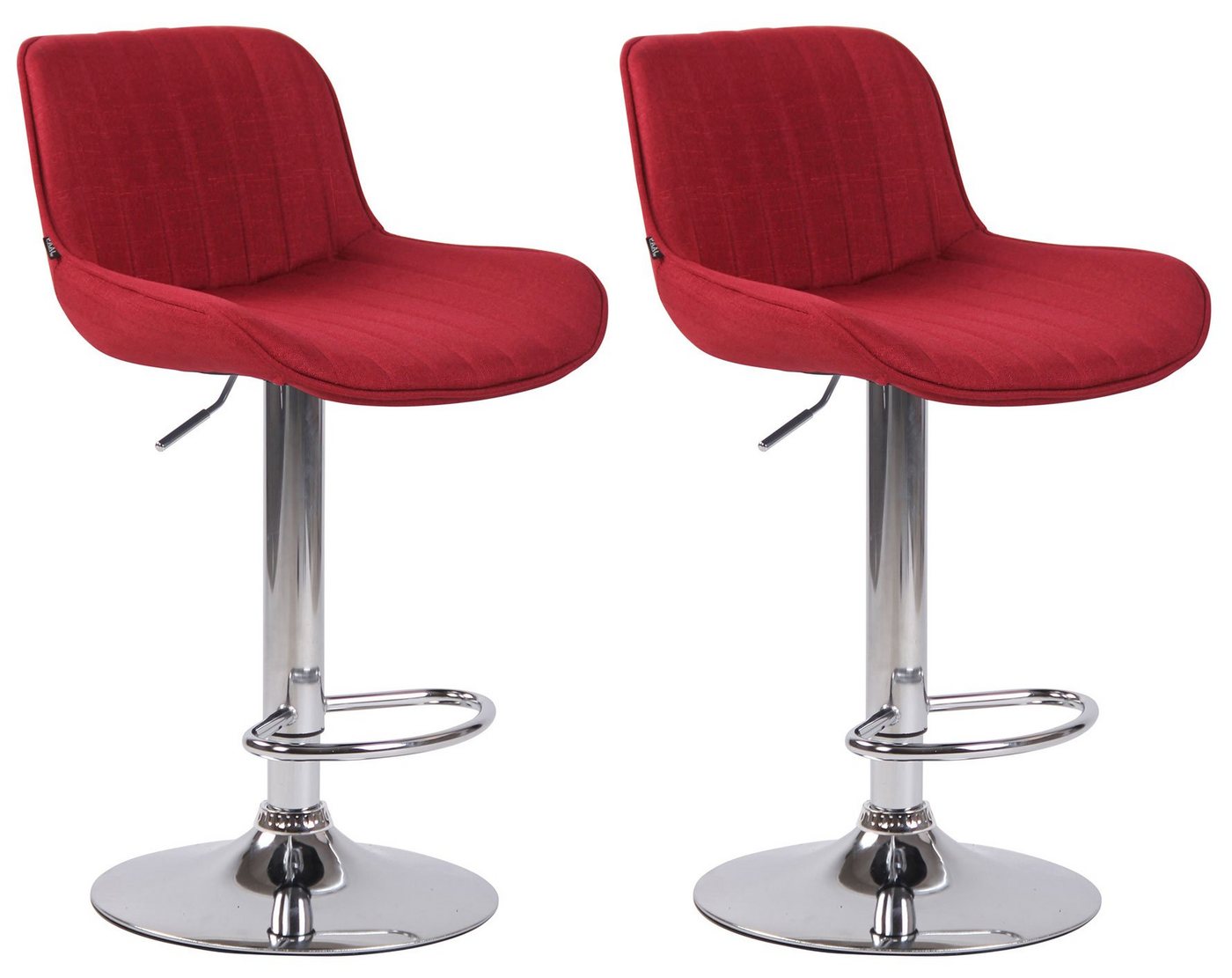 CLP Barhocker Lentini Stoff (2er Set, 2 St., 2er), 360° dreh-& höhenverstellbar von CLP