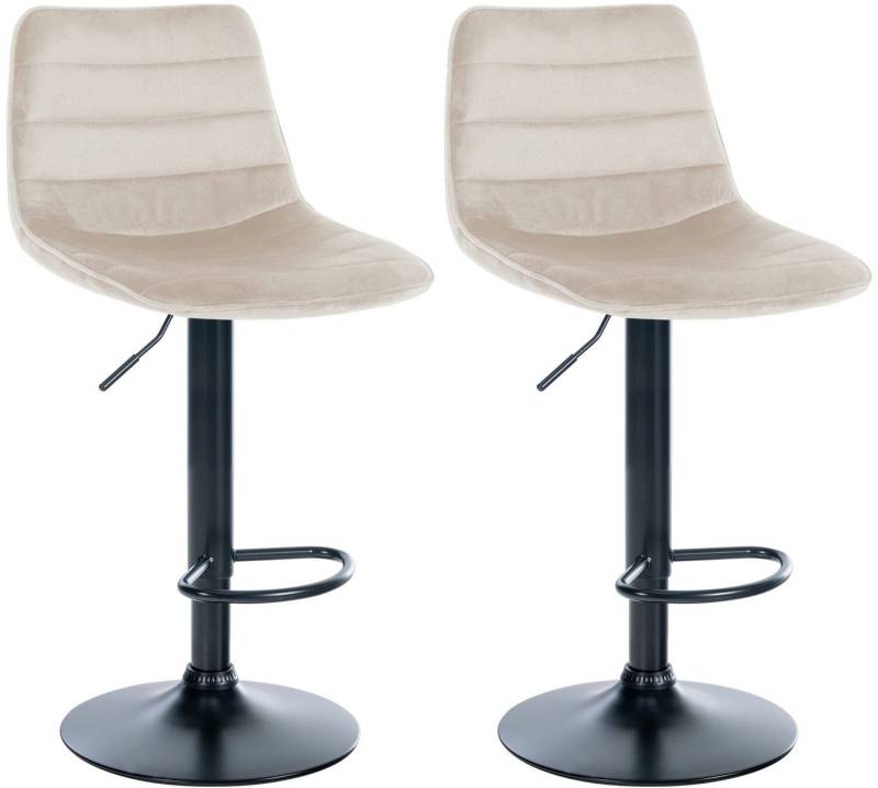 CLP Barhocker Lex (2er Set, 2 St., 2er), Samt-Bezug, drehbar und höhenverstellbar von CLP