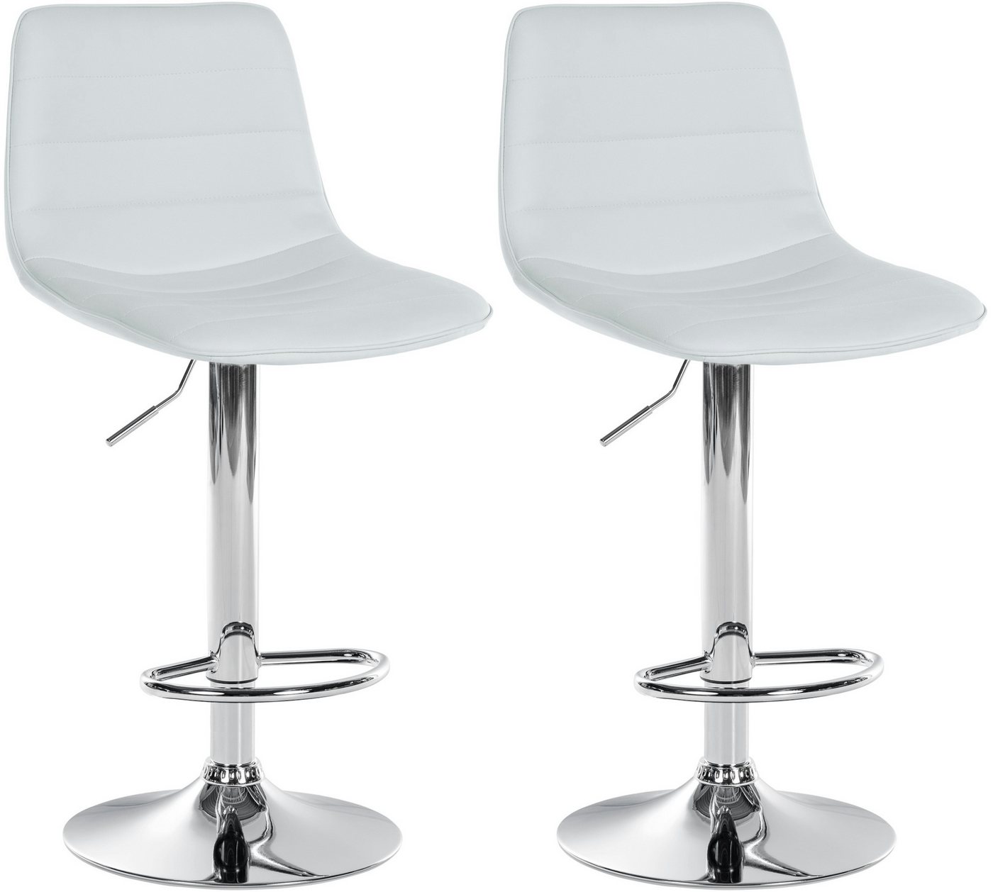 CLP Barhocker Lex Kunstleder (2er Set, 2 St., 2er), Metallgestell, Höhenverstellbar, drehbar von CLP