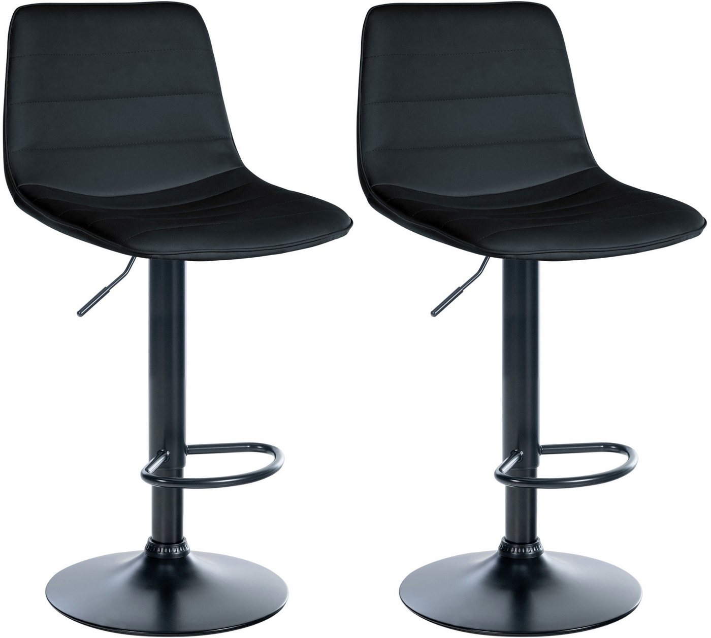 CLP Barhocker Lex Kunstleder (2er Set, 2 St., 2er), Metallgestell, Höhenverstellbar, drehbar von CLP