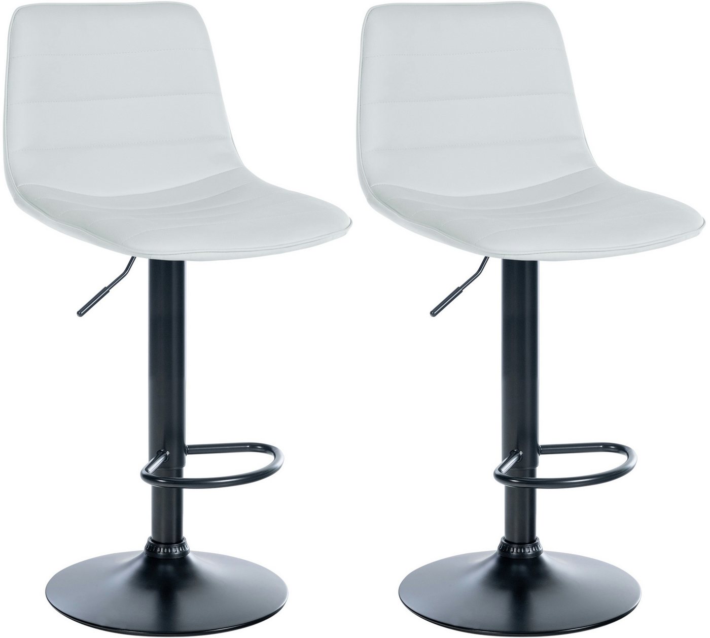CLP Barhocker Lex Kunstleder (2er Set, 2 St., 2er), Metallgestell, Höhenverstellbar, drehbar von CLP