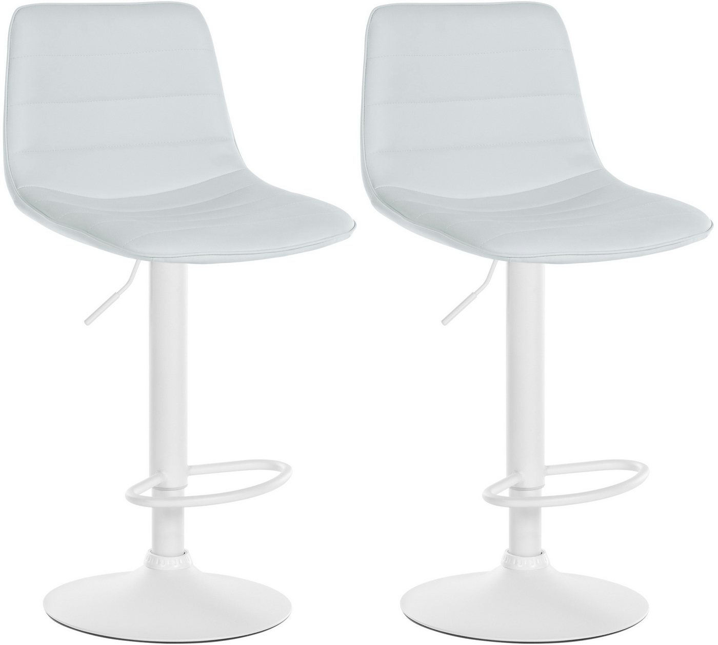 CLP Barhocker Lex Kunstleder (2er Set, 2 St., 2er), Metallgestell, Höhenverstellbar, drehbar von CLP