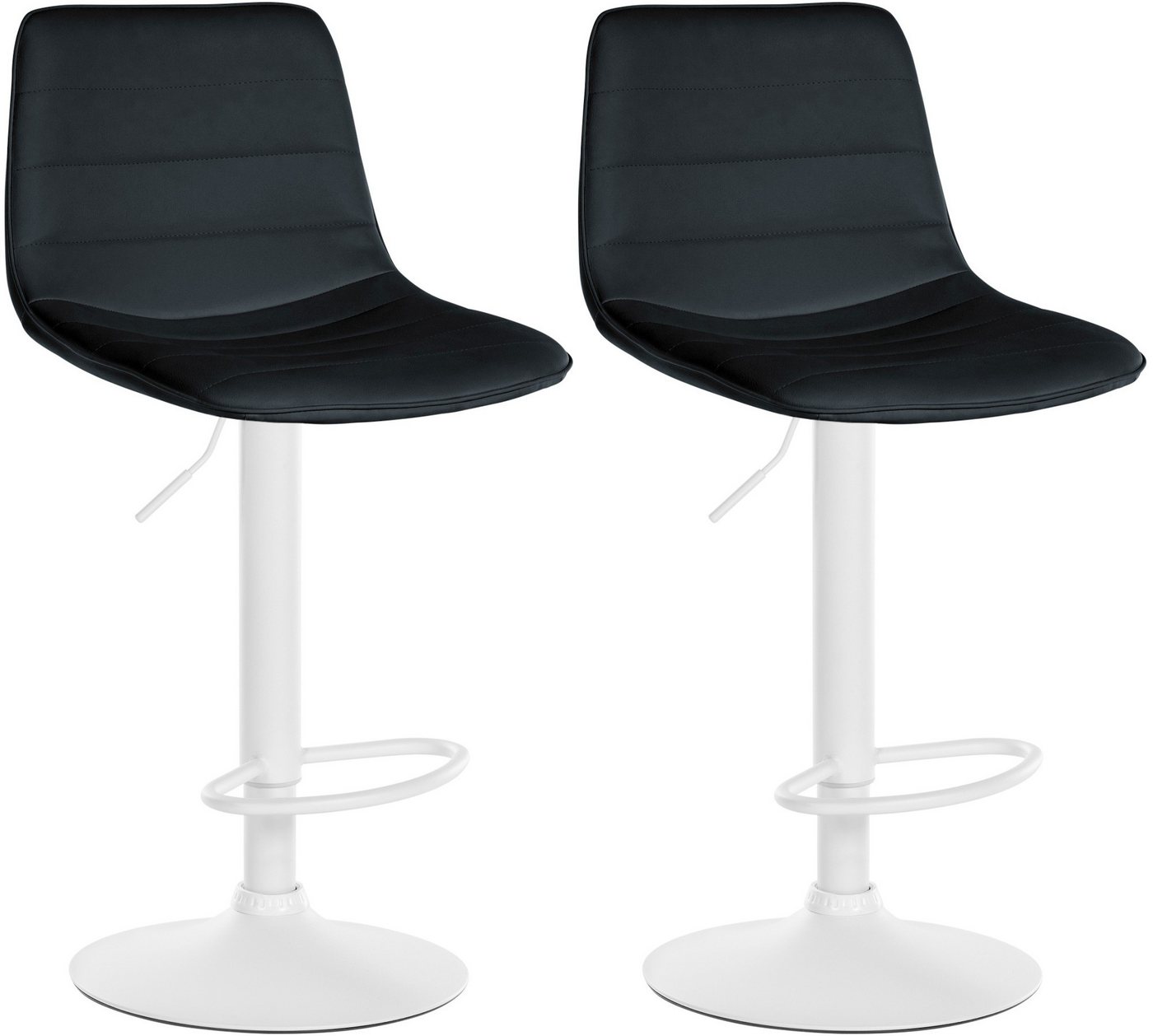 CLP Barhocker Lex Kunstleder (2er Set, 2 St., 2er), Metallgestell, Höhenverstellbar, drehbar von CLP