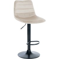 Barhocker Lex Samt creme schwarz von CLP