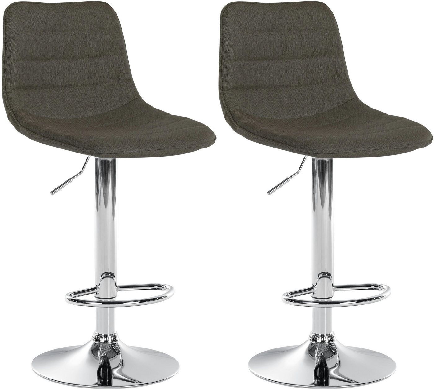 CLP Barhocker Lex Stoff (2er Set, 2 St., 2er), Metallgestell, Höhenverstellbar 360° drehbar von CLP
