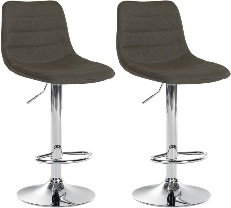 CLP Barhocker Lex Stoff (2er Set, 2 St., 2er), Metallgestell, Höhenverstellbar 360° drehbar von CLP