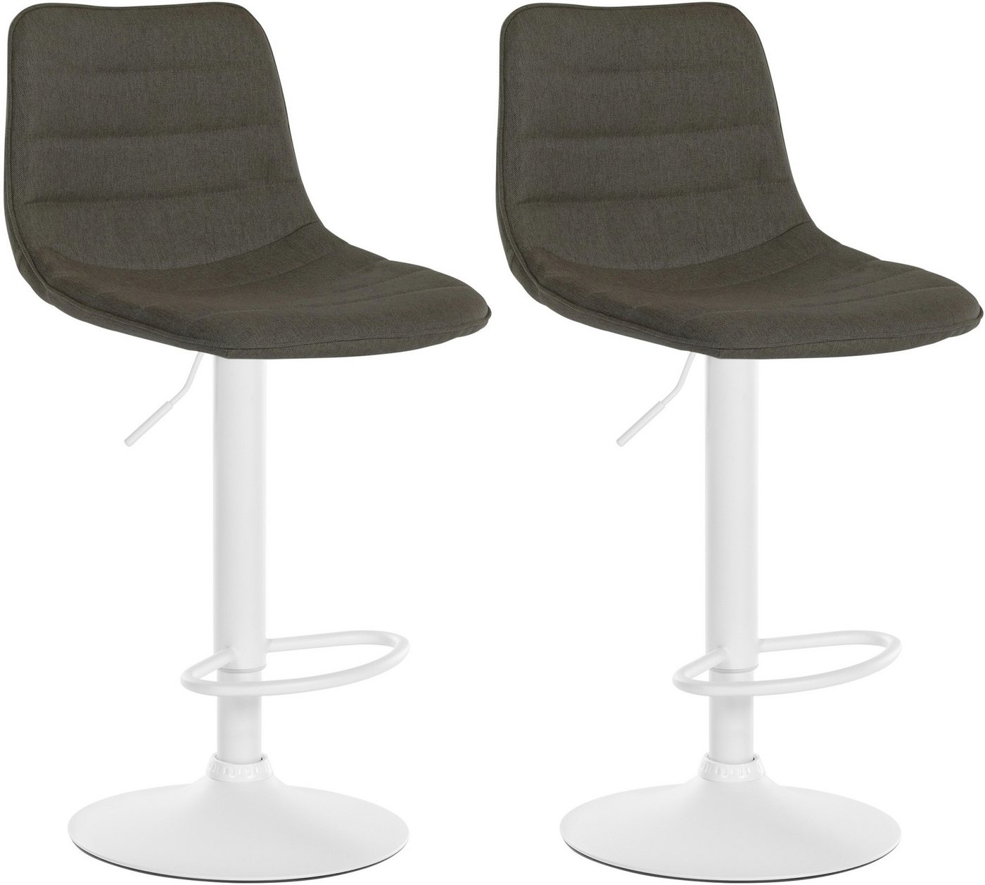 CLP Barhocker Lex Stoff (2er Set, 2 St., 2er), Metallgestell, Höhenverstellbar 360° drehbar von CLP