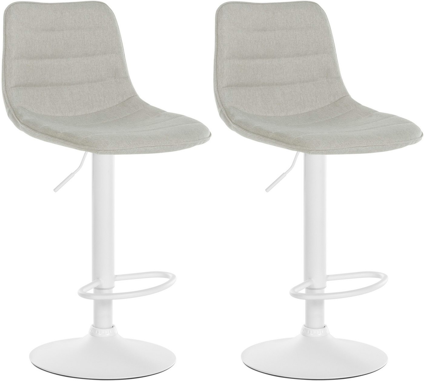 CLP Barhocker Lex Stoff (2er Set, 2 St., 2er), Metallgestell, Höhenverstellbar 360° drehbar von CLP