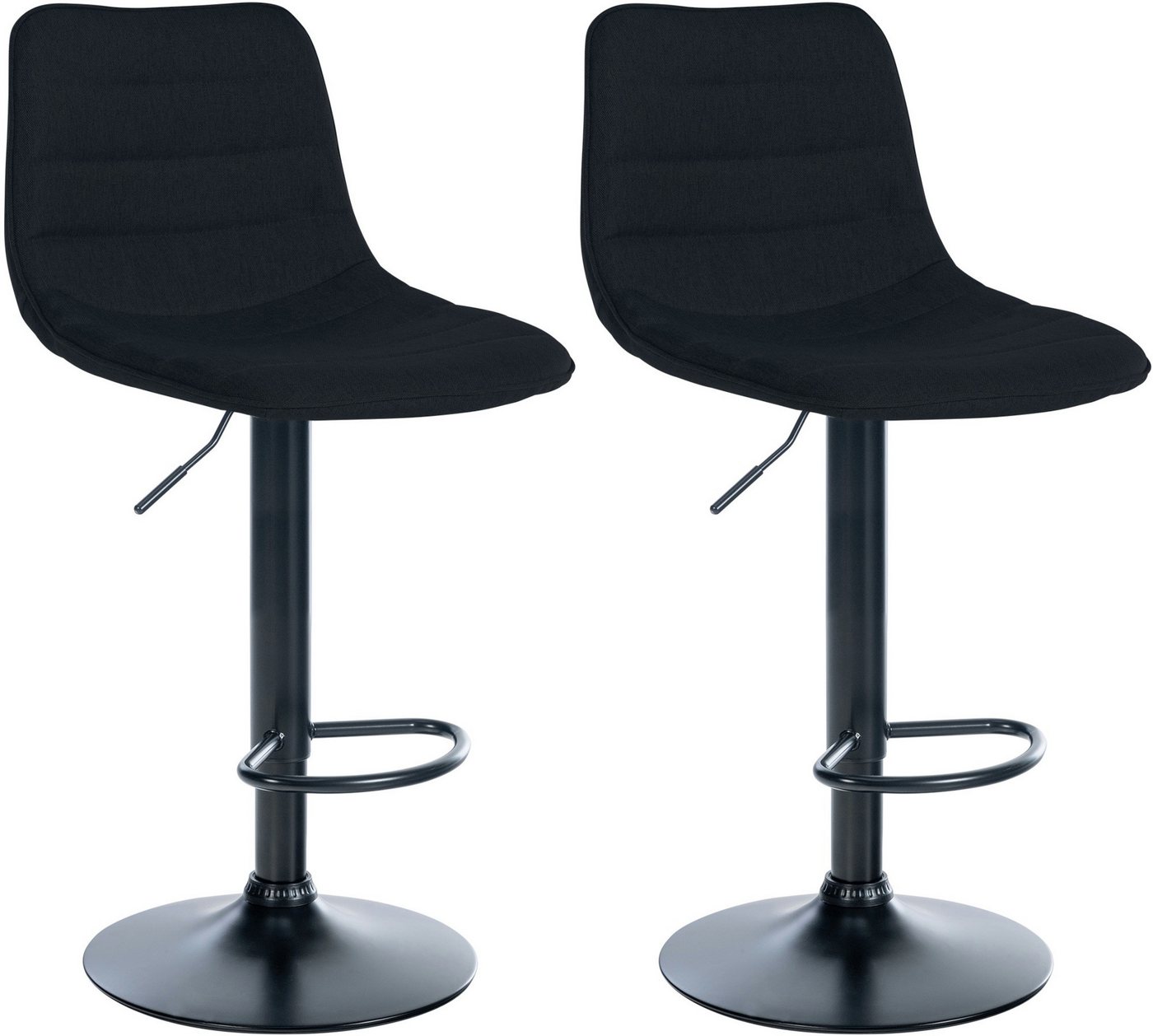 CLP Barhocker Lex Stoff (2er Set, 2 St., 2er), Metallgestell, Höhenverstellbar 360° drehbar von CLP