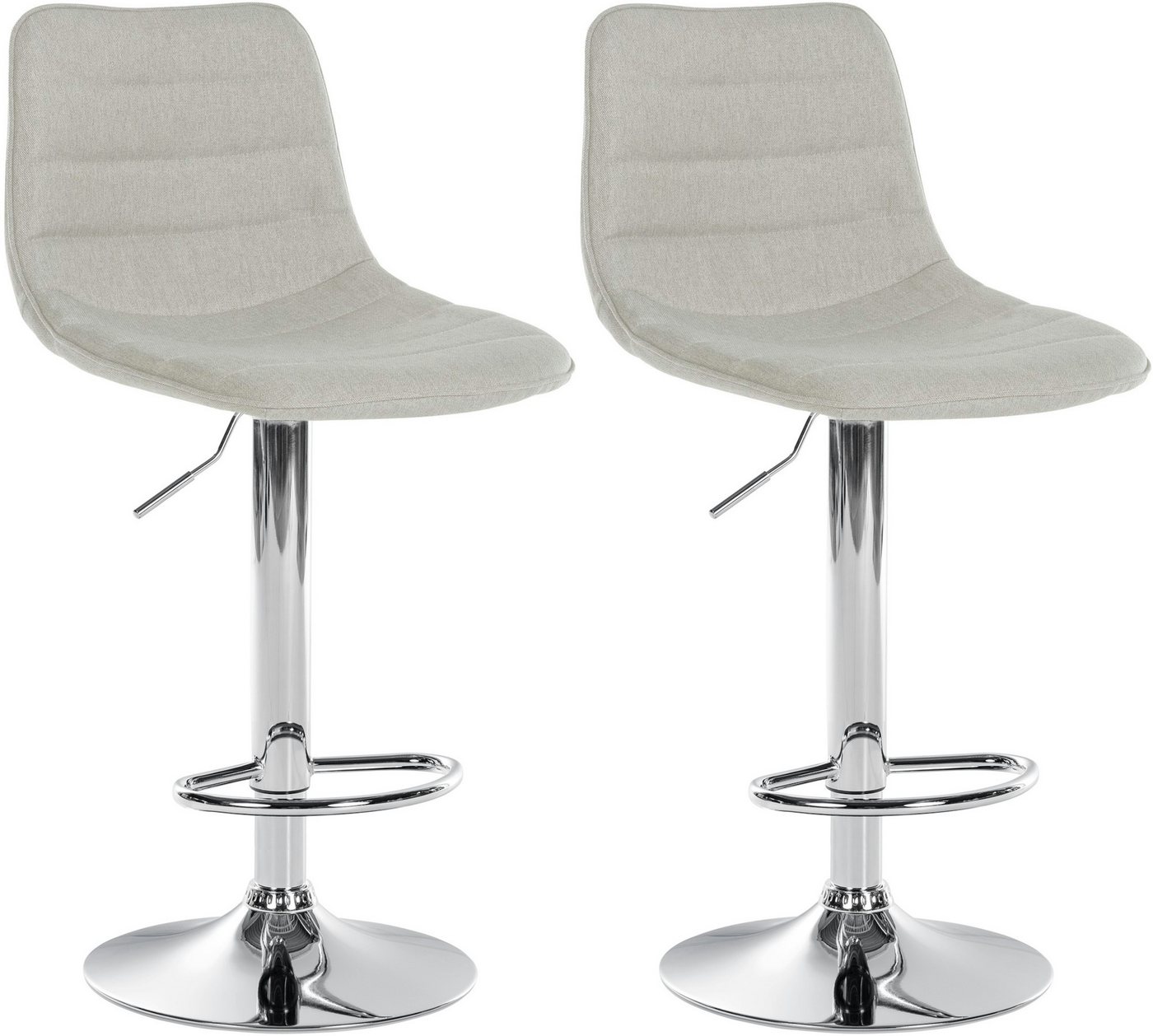 CLP Barhocker Lex Stoff (2er Set, 2 St., 2er), Metallgestell, Höhenverstellbar 360° drehbar von CLP