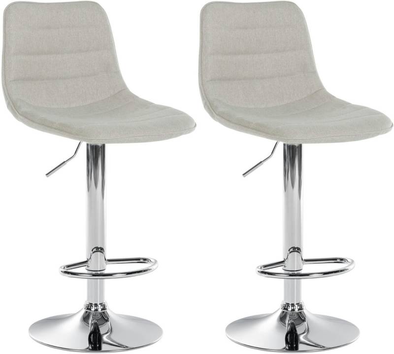 CLP Barhocker Lex Stoff (2er Set, 2 St., 2er), Metallgestell, Höhenverstellbar 360° drehbar von CLP
