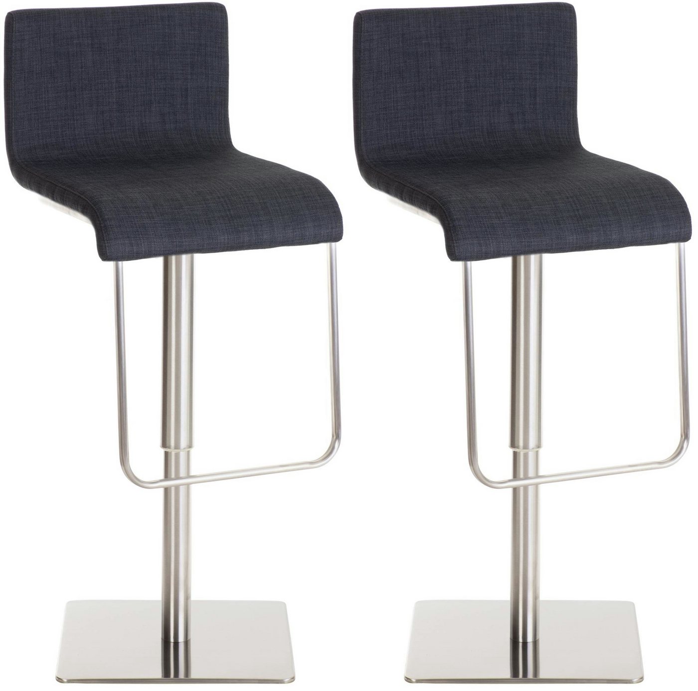CLP Barhocker Limon (2er Set, 2 St., 2er), Stoff-Bezug, höhenverstellbar und drehbar von CLP