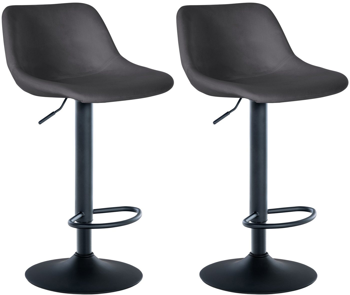 CLP Barhocker Loft (2er Set, 2 St., 2er), Bezug aus Samt, Stoff oder Kunstleder von CLP