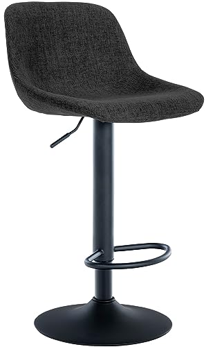 CLP Barhocker Loft I Tresenstuhl Mit Rückenlehne I 360° Grad Drehstuhl Höhenverstellbar I Für Küche Und Theke, Farbe:schwarz, Material:Stoff CLP Barhocker Loft I Tresenstuhl Mit Rückenlehne I 360° Grad Drehstuhl Höhenverstellbar I Für Küche Und Theke, Farbe:schwarz, Material:Stoff von CLP