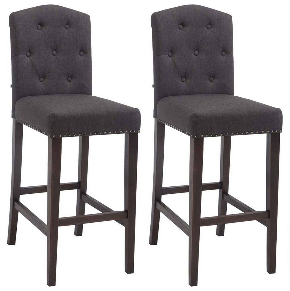 CLP Barhocker Louise Stoff (2er Set, 2 St., 2er), Holz, gepolsterte Sitzfläche von CLP