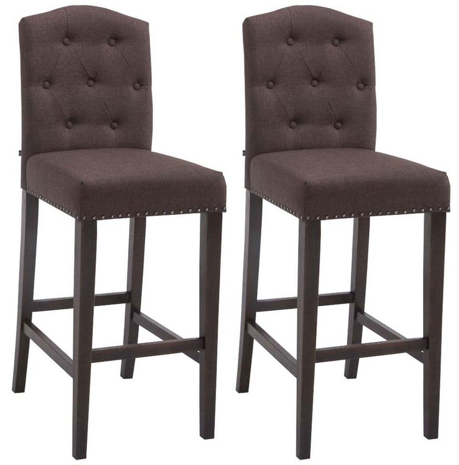 CLP Barhocker Louise Stoff (2er Set, 2 St., 2er), Holz, gepolsterte Sitzfläche von CLP